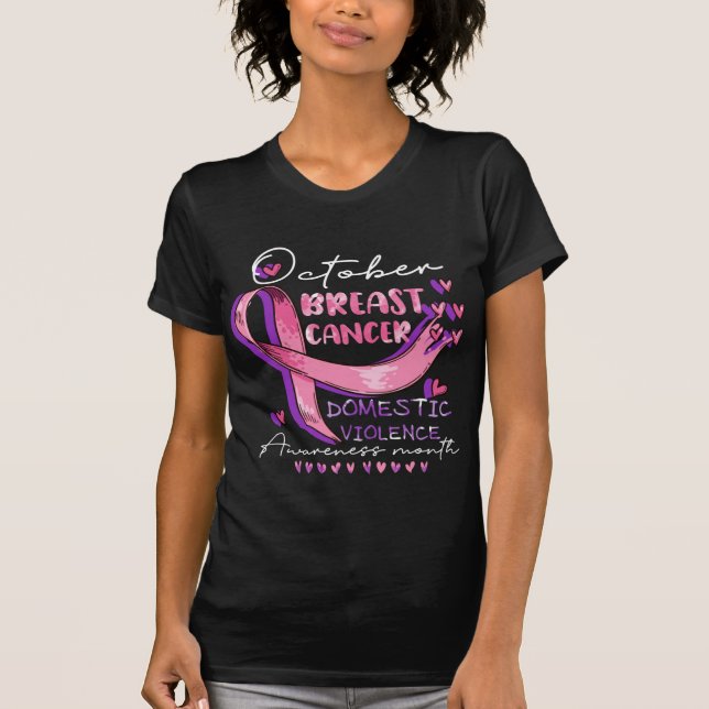october breast cancer domestic violence awareness  T-Shirt (Vorderseite)