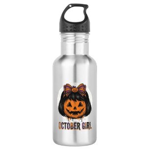 October Mädchen Kürbis Bogen Halloween Vektor Desi Edelstahlflasche