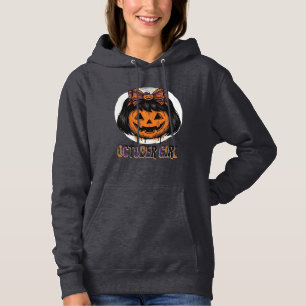 October Mädchen Kürbis Bogen Halloween Vektor Desi Hoodie