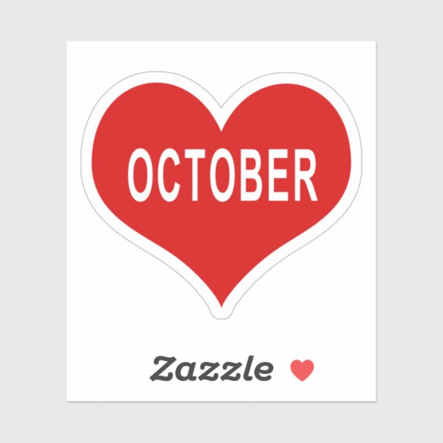 OCTOBER Rote Liebe Herz Vinyl Sticker (Blatt)
