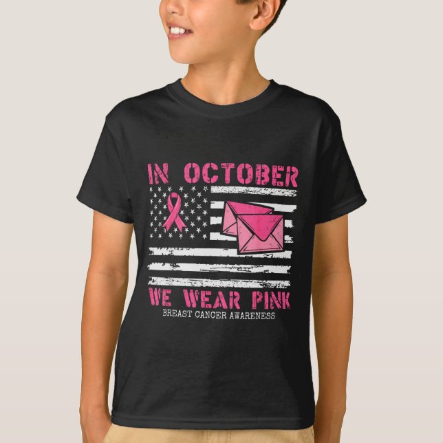October We Wear Nk Breast Cancer Awareness Stal Wo T-Shirt (Vorderseite)