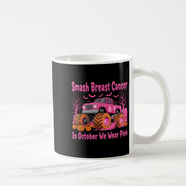 October We Wear Nk Monster Truck Halloween Breast  Kaffeetasse (Rechts)
