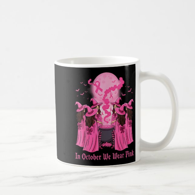 October We Wear Nk Witch Halloween Breast Cancer A Kaffeetasse (Rechts)