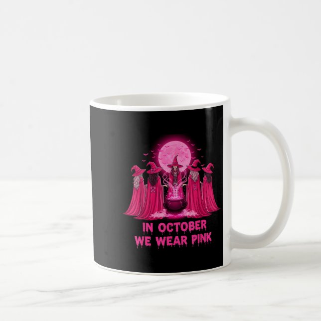 October We Wear Nk Witch Halloween Breast Cancer A Kaffeetasse (Rechts)
