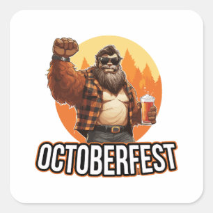 Octoberfest Bigfoot Quadratischer Aufkleber