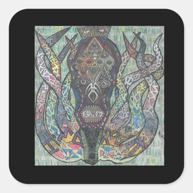 Octobot-Aufkleber Quadratischer Aufkleber (Vorderseite)