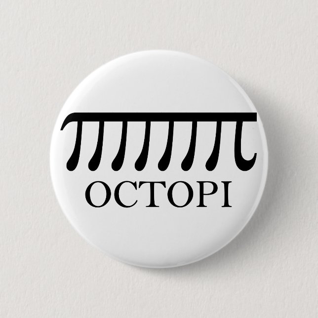 Octopi - Funny Pi Octopus Math Button (Vorderseite)