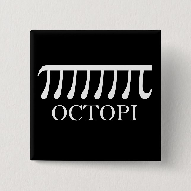 Octopi - Funny Pi Octopus Math Button (Vorderseite)