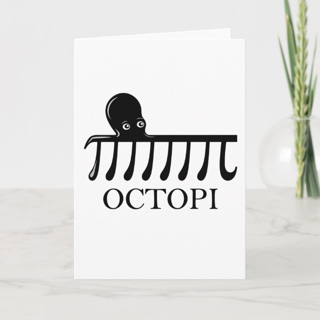 Octopi - Funny Pi Octopus Math Feiertagskarte (Vorderseite)