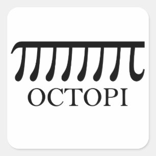Octopi - Funny Pi Octopus Math Quadratischer Aufkleber