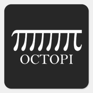 Octopi - Funny Pi Octopus Math Quadratischer Aufkleber