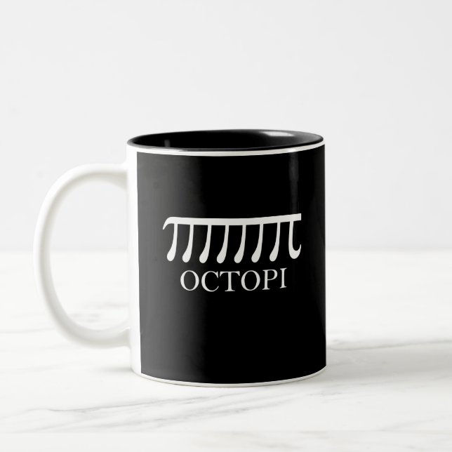 Octopi - Funny Pi Octopus Math Zweifarbige Tasse (Links)