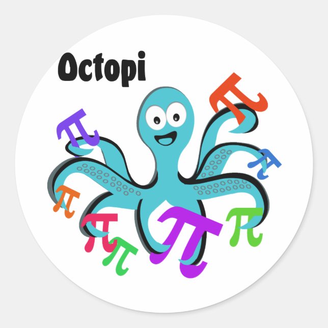 Octopi Runder Aufkleber (Vorderseite)
