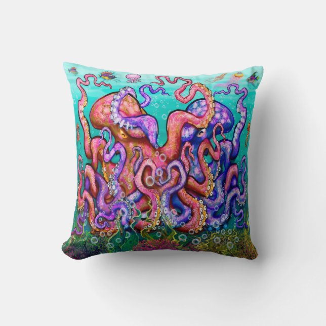 Octopi Throw Pillow Kissen (Vorderseite)