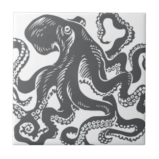 Octopus 1 black fliese