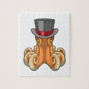 Octopus als Gentleman mit Top-Hut Puzzle