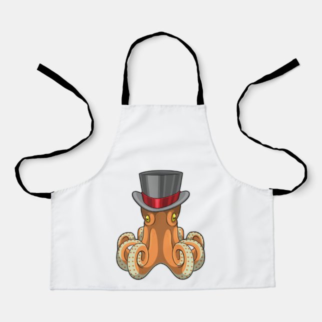 Octopus als Gentleman mit Top-Hut Schürze (Vorderseite)