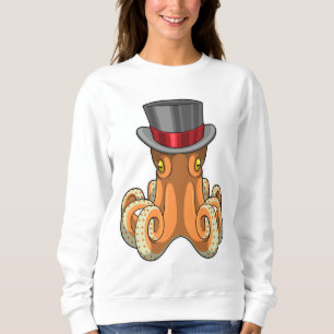 Octopus als Gentleman mit Top-Hut Sweatshirt