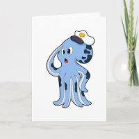 Octopus als Kapitän mit Cap