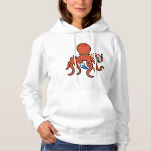 Octopus als Maler mit Pinsel und Pinsel Hoodie