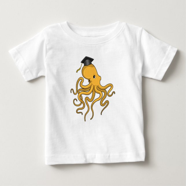 Octopus als Student mit Diplom Baby T-shirt (Vorderseite)