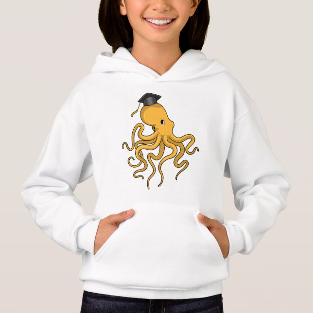 Octopus als Student mit Diplom Hoodie (Vorderseite)