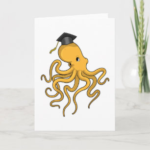Octopus als Student mit Diplom Karte