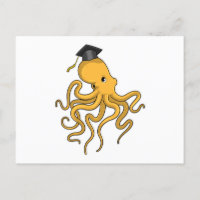 Octopus als Student mit Diplom