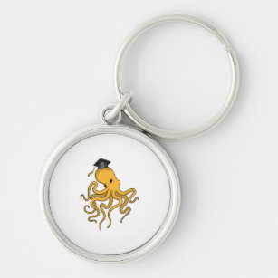 Octopus als Student mit Diplom Schlüsselanhänger