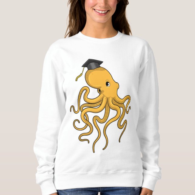 Octopus als Student mit Diplom Sweatshirt (Vorderseite)