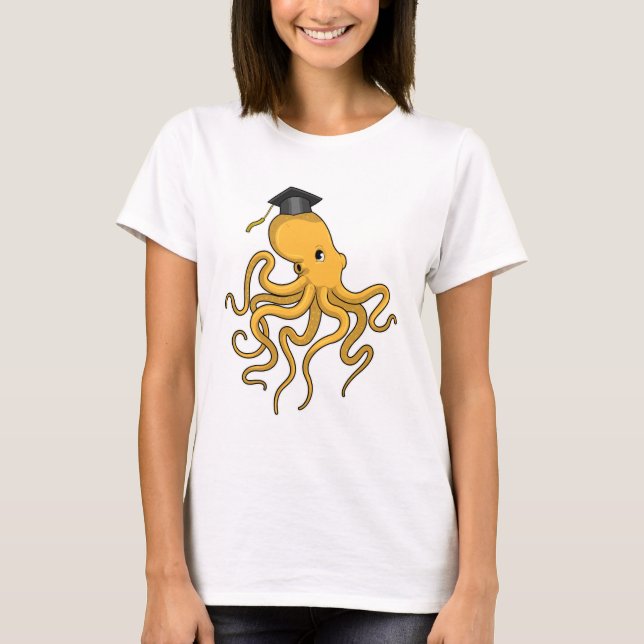 Octopus als Student mit Diplom T-Shirt (Vorderseite)