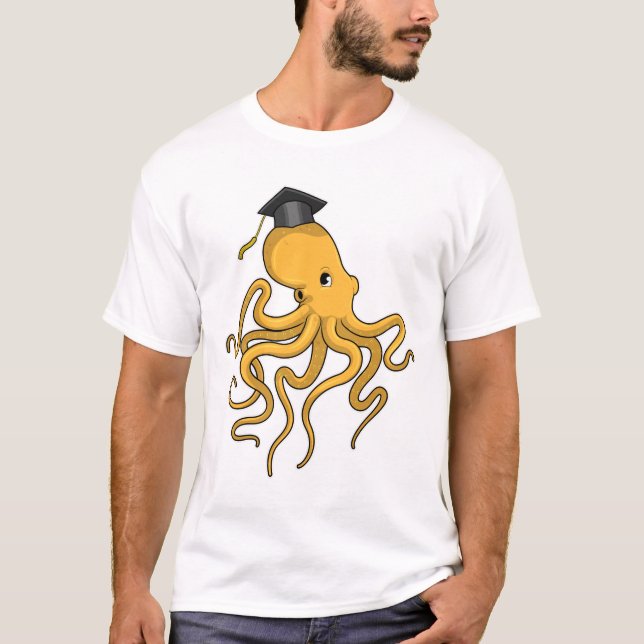 Octopus als Student mit Diplom T-Shirt (Vorderseite)