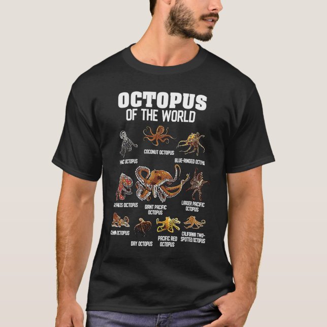 Octopus Animals of the World Sea Animal Ocean Octo T-Shirt (Vorderseite)