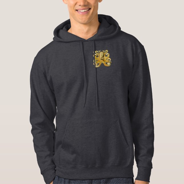 Octopus antike Illustration Seeungeheuer Hoodie (Vorderseite)