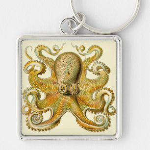 Octopus antike Illustration Seeungeheuer Schlüsselanhänger
