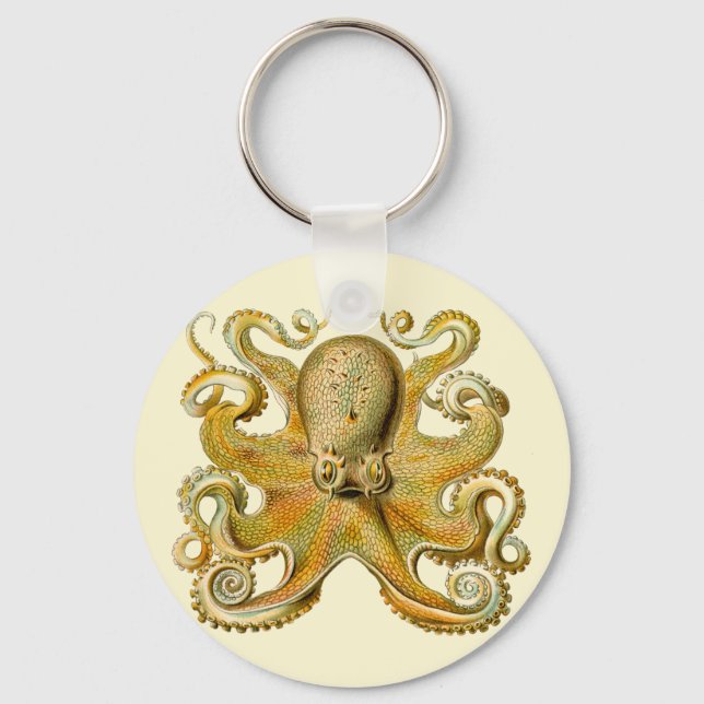 Octopus antike Illustration Seeungeheuer Schlüsselanhänger (Vorderseite)