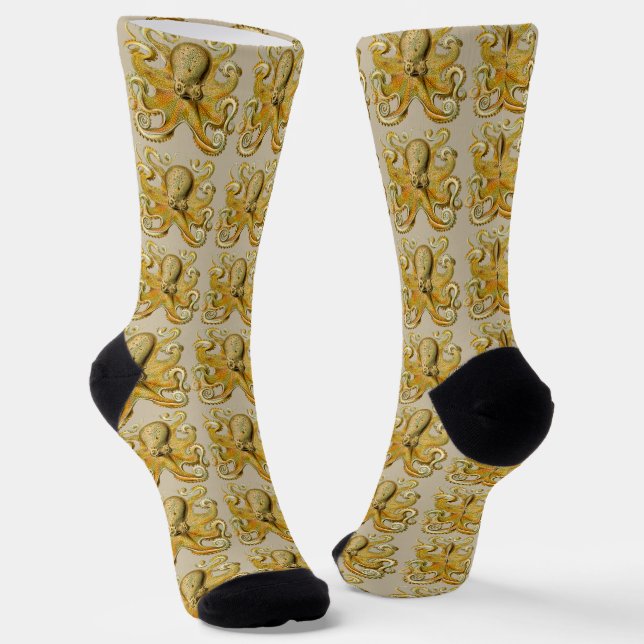 Octopus antike Illustration Seeungeheuer Socken (Gewinkelt)