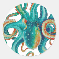 Octopus Aquamarine Wasserfarbe Tentakeln Wasserfar