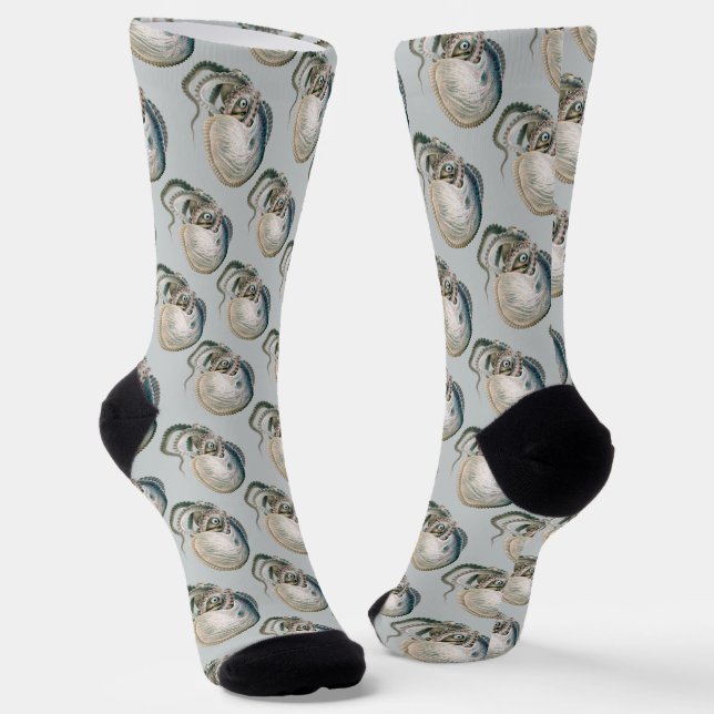 Octopus Argonaut, Vintage Marine Life Animals Socken (Gewinkelt)