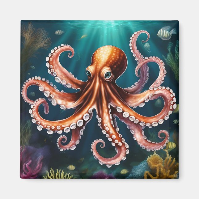 Octopus Art Unterwasser Magnet (Vorne)