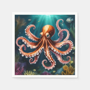 Octopus Art Unterwasser Serviette