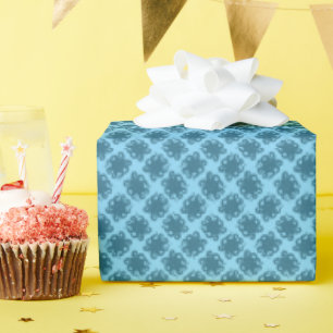 Octopus auf blauem Muster Geschenkpapier