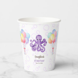 Octopus Ballon Lila Blase Kindergeburtstag Pappbecher
