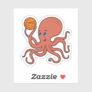 Octopus Basketball-Spieler Basketball Aufkleber