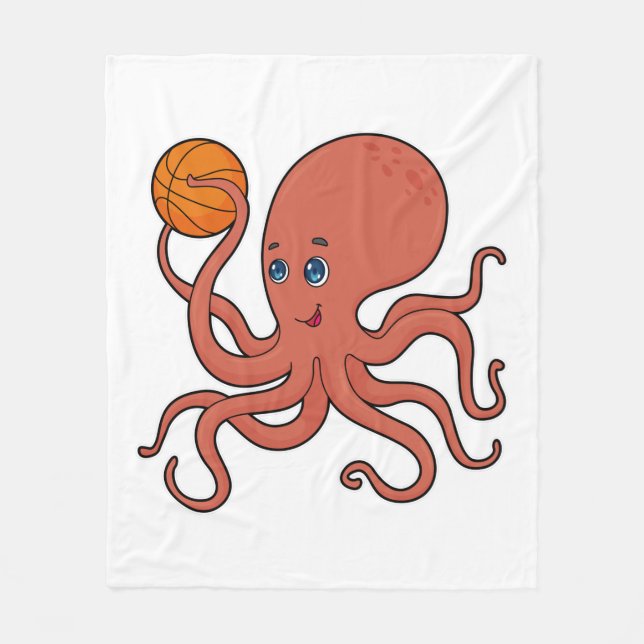 Octopus Basketball-Spieler Basketball Fleecedecke (Vorderseite)