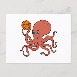 Octopus Basketball-Spieler Basketball Postkarte
