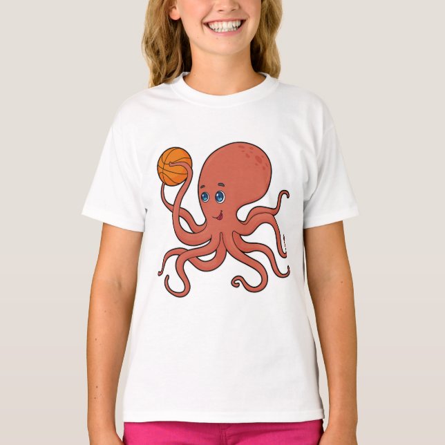 Octopus Basketball-Spieler Basketball T-Shirt (Vorderseite)