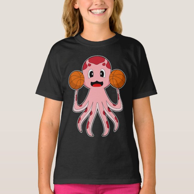 Octopus Basketball-Spieler Basketball T-Shirt (Vorderseite)