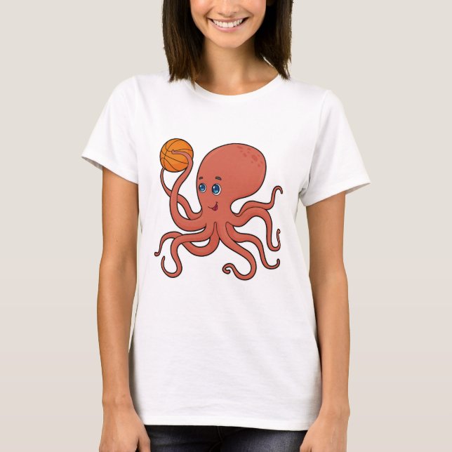 Octopus Basketball-Spieler Basketball T-Shirt (Vorderseite)
