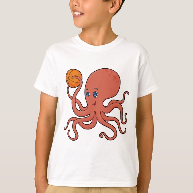Octopus Basketball-Spieler Basketball T-Shirt (Vorderseite)